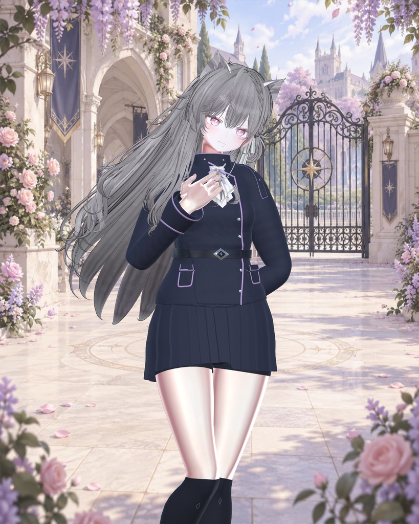 【しなの用・6色セット】SILVER OATH|白いジャボと星座袖の制服衣装【PC】