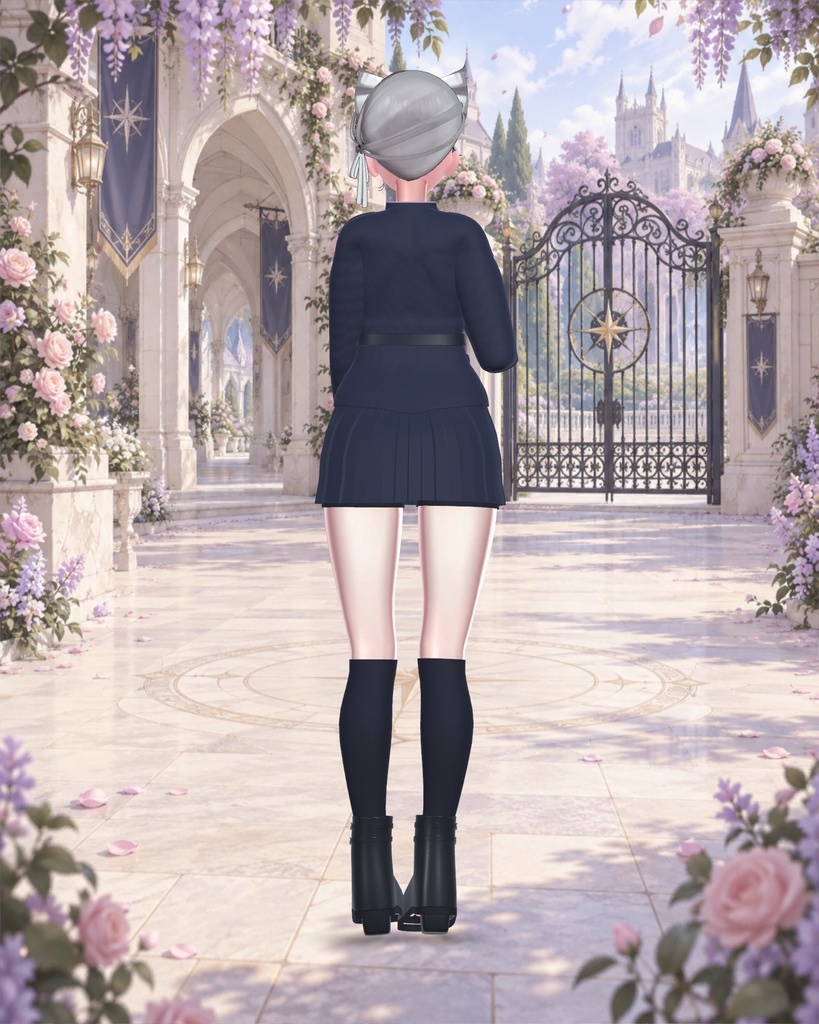 【しなの用・6色セット】SILVER OATH|白いジャボと星座袖の制服衣装【PC】