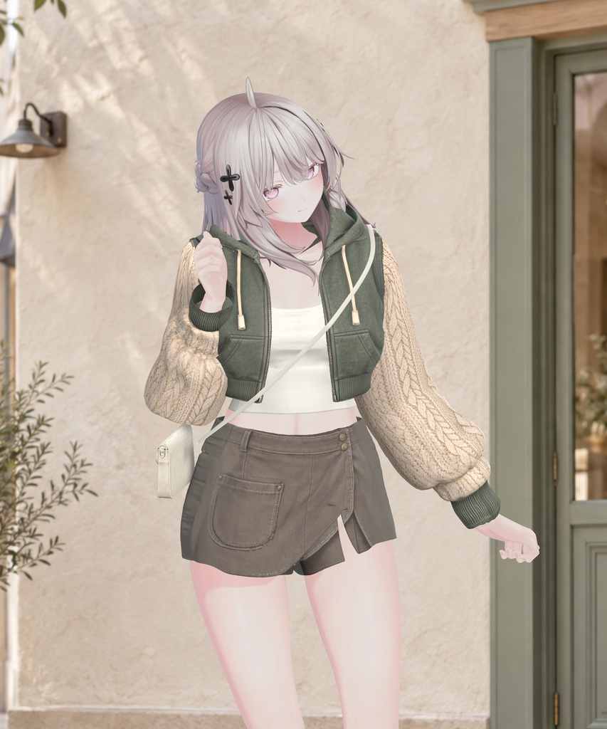 【しなの対応・6色セット】CLOUD POST|ニット袖パーカー&カジュアル衣装セット【PC】