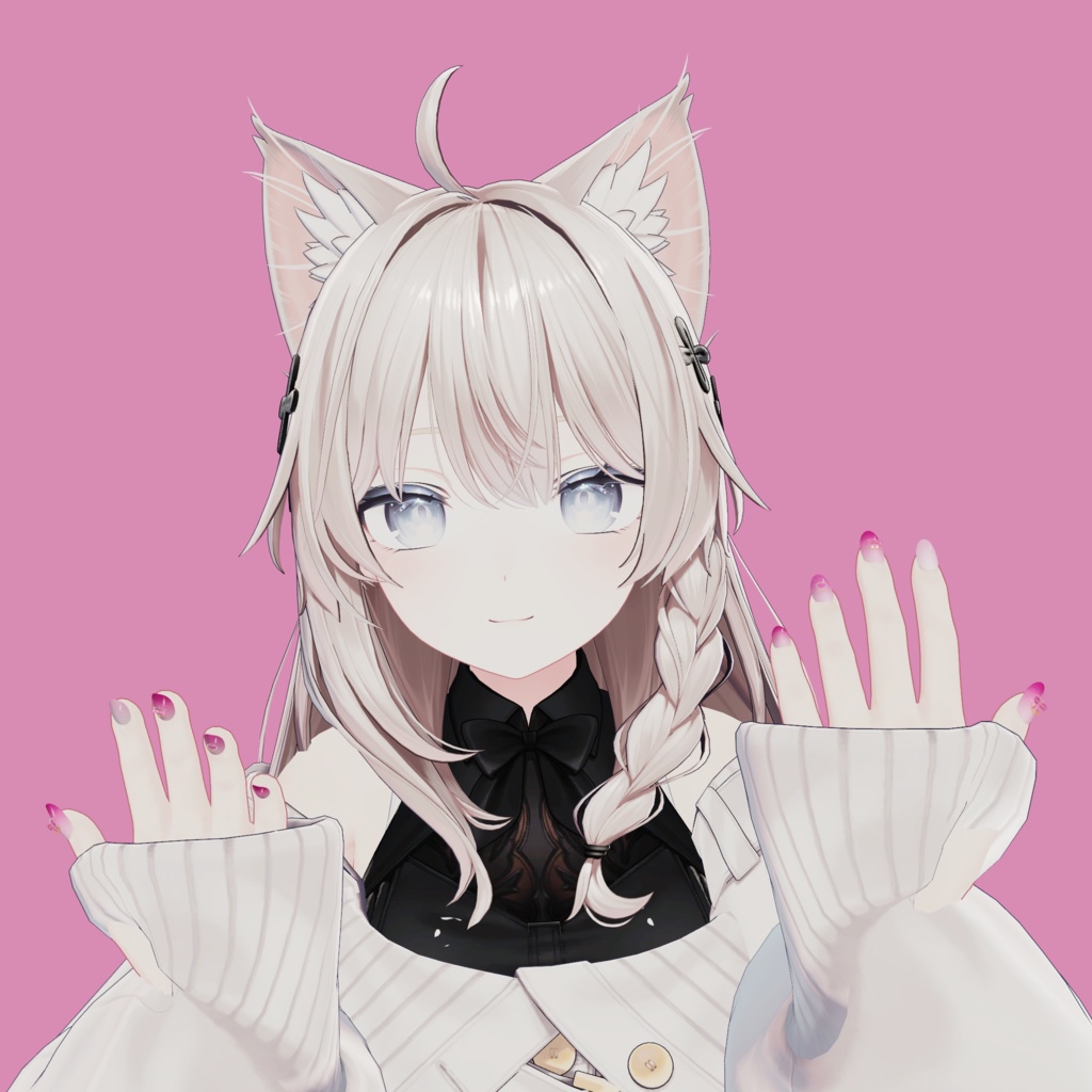 Twinkle Ribbon|ピンクのリボン&ハートネイル【15アバター対応/VRChat】