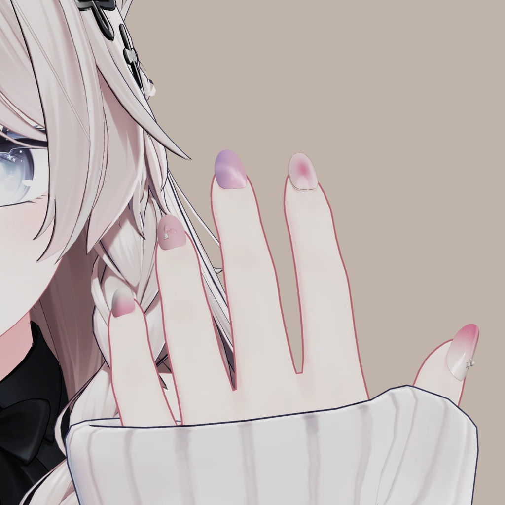 桜霞 / SAKURA VEIL|15アバター対応ネイル【手のみ・PC】