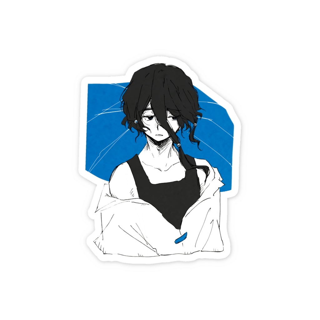 雨男子ステッカー