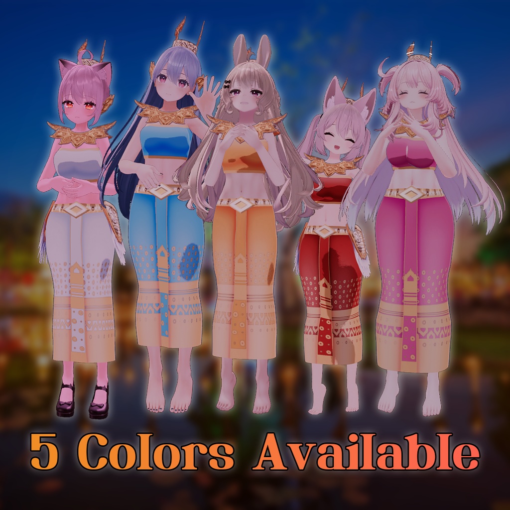 【キンナリー】- タイの民族衣 - "Kinnaree" Thai Dress