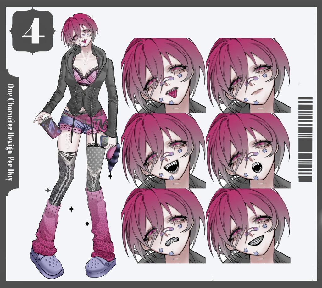 【立ち絵素材】表情6種 ピンキーちゃん【商用可能】