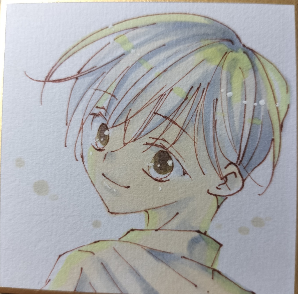 豆色紙・振り向き