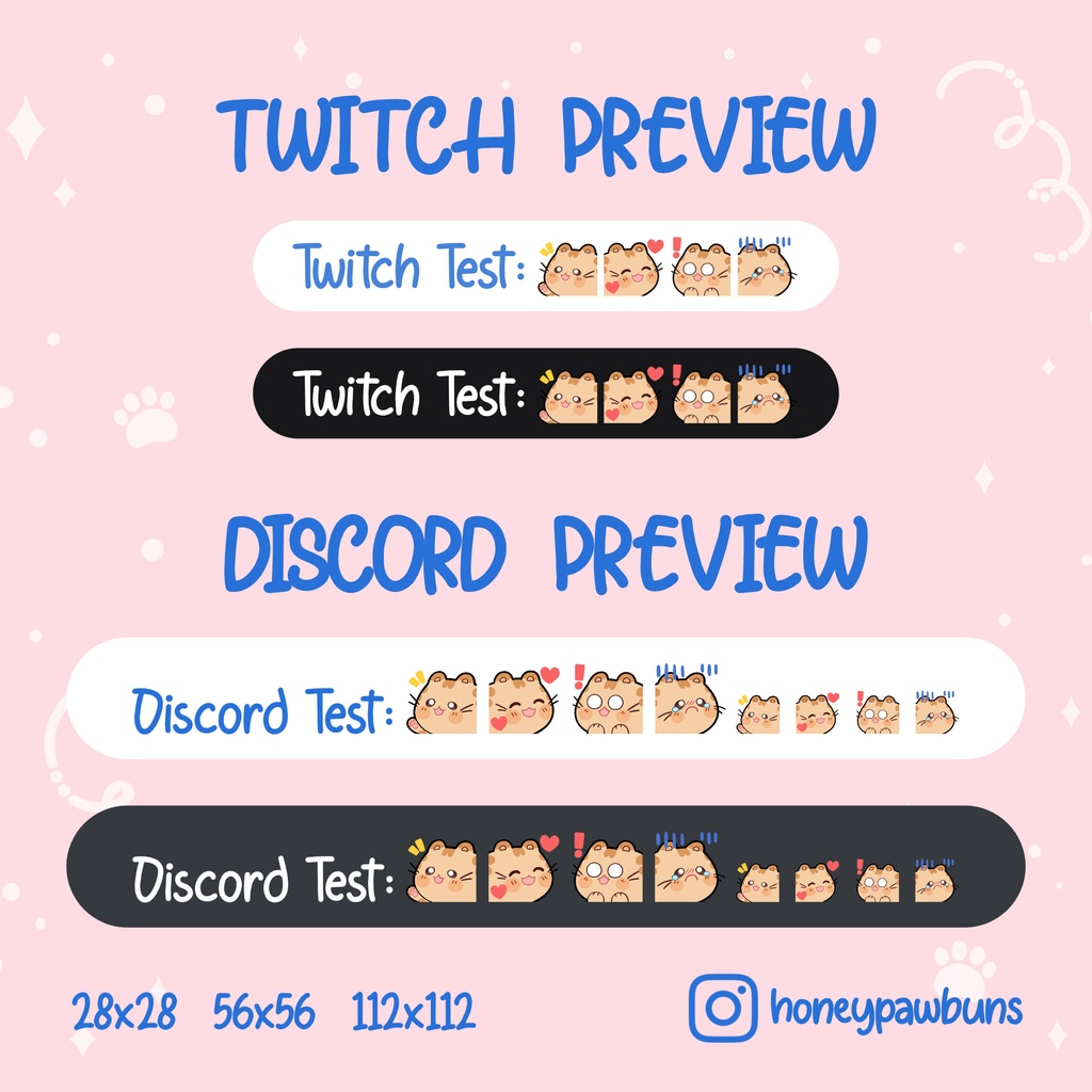 Orange Cat Twitch Emotes: Wave, Love, Shock, Sad