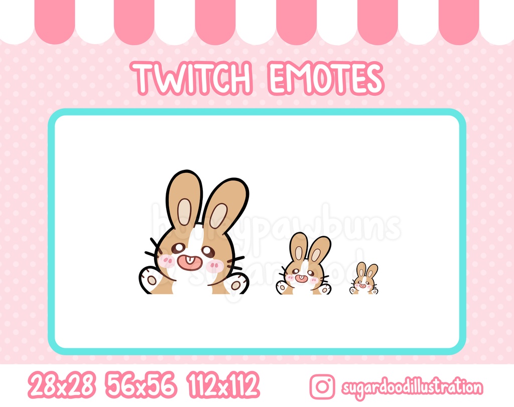 Twitch Discord Emote Happy Brown Bunny Sugardood Booth