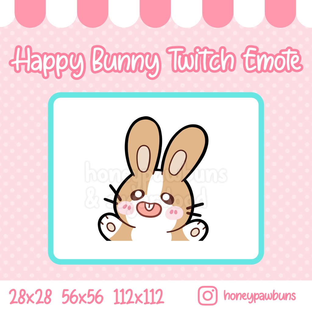 Twitch Discord Emote Happy Brown Bunny