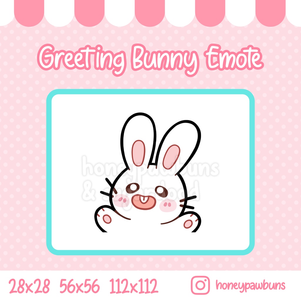 Twitch Discord Emote Happy White Bunny