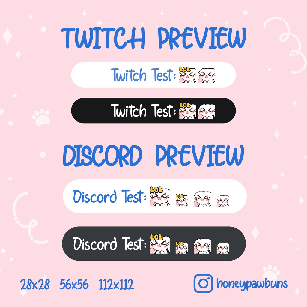 White Bunny Twitch Emote: LOL, XD