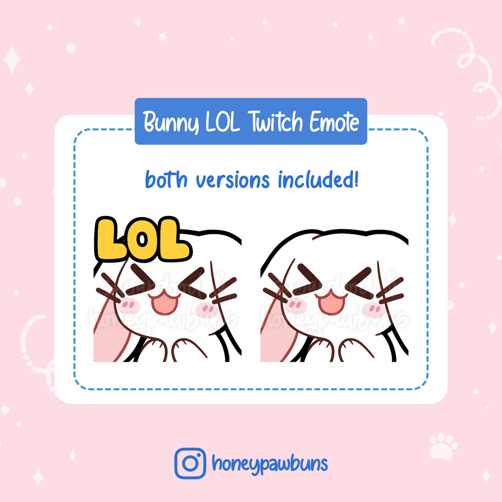 White Bunny Twitch Emote: LOL, XD