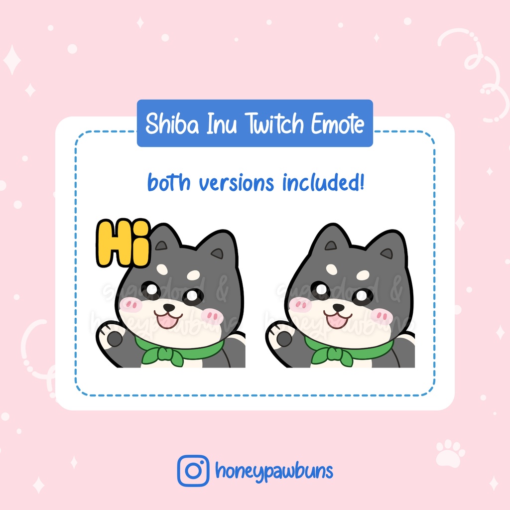 Black Shiba Inu Twitch Emtote: Welcome, Wave