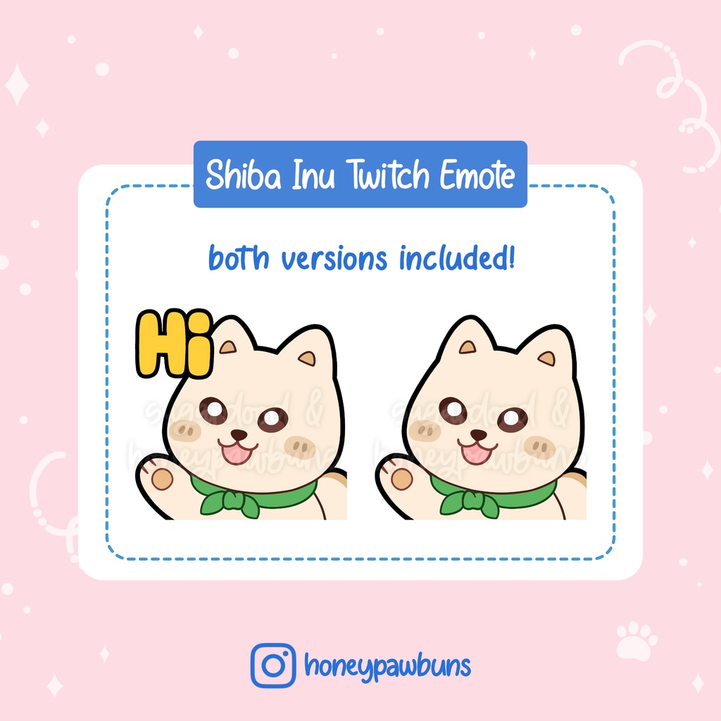 White Dog Twitch Emote: Greeting/Hi, Wave