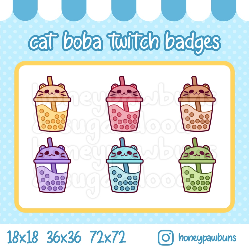 Cat Bubble Tea Twitch Badges