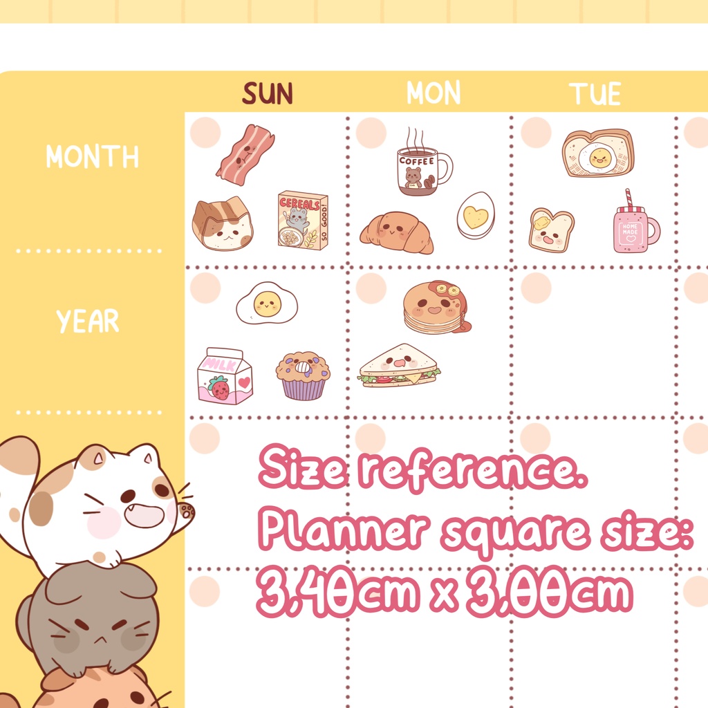 Kawaii Breakfast Sticker Printable - Download