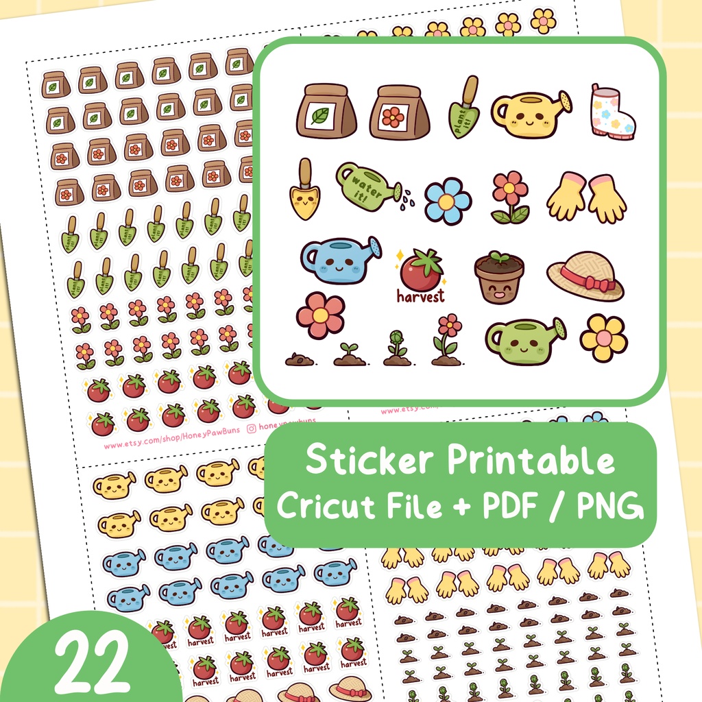 Gardening Planner Sticker Printable - Download