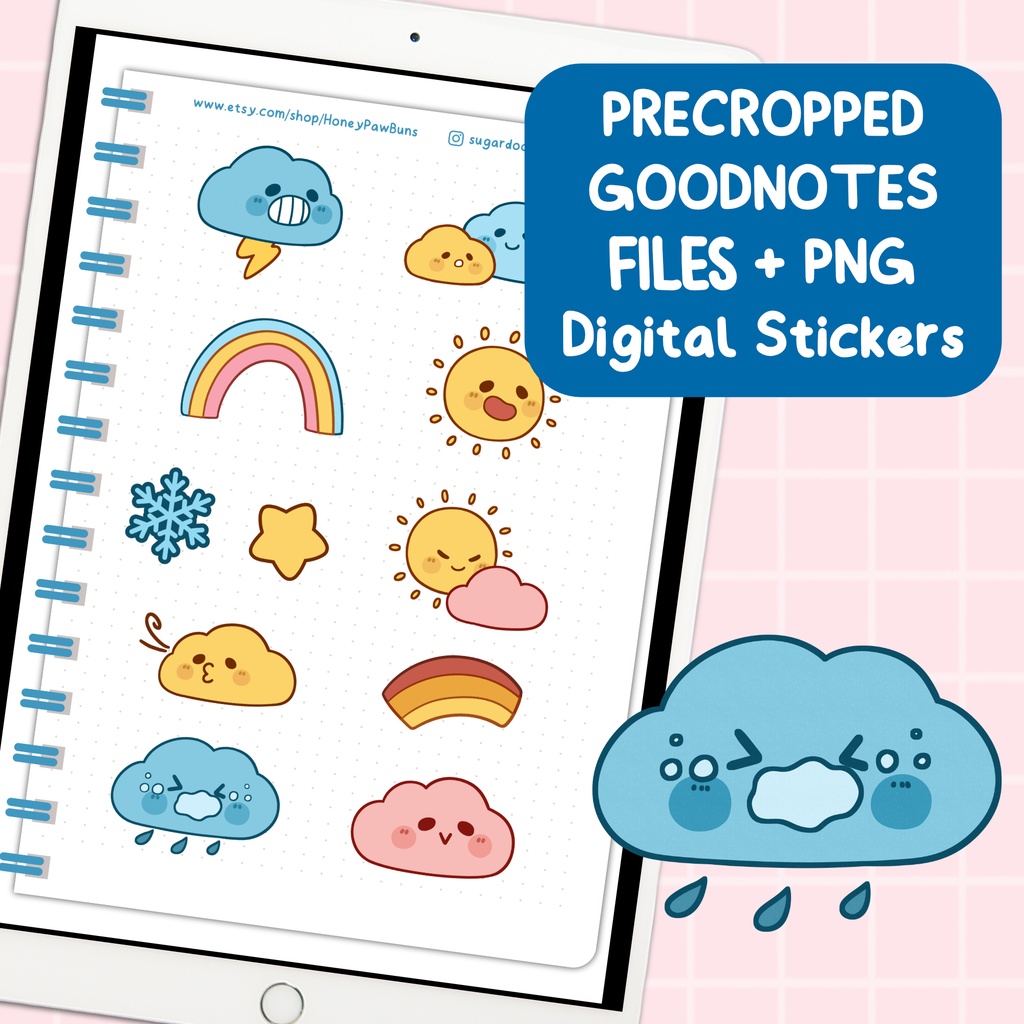 Digital Weather Stickers With Goodnotes Files