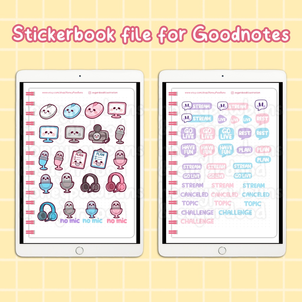 Digital Streaming Stickers With Goodnotes Files