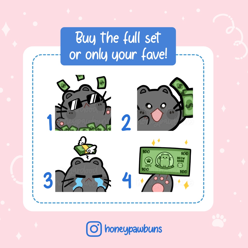 Black Cat Dollar Twitch Emotes