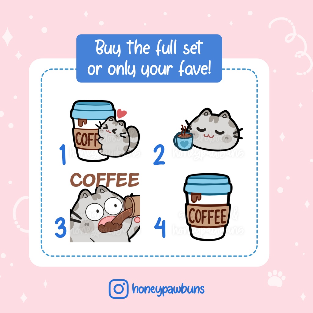Grey Tabby Cat Coffee Twitch Emotes