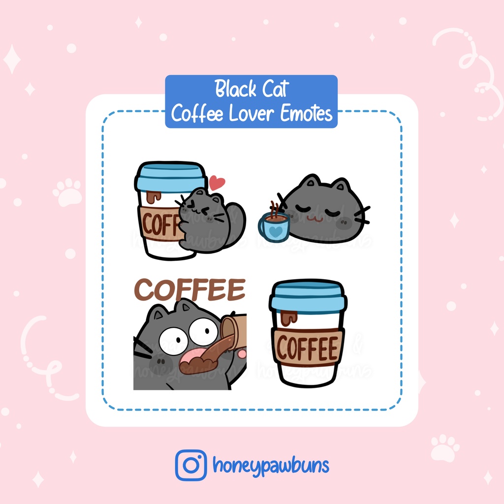 Black Cat Coffee Twitch Emotes
