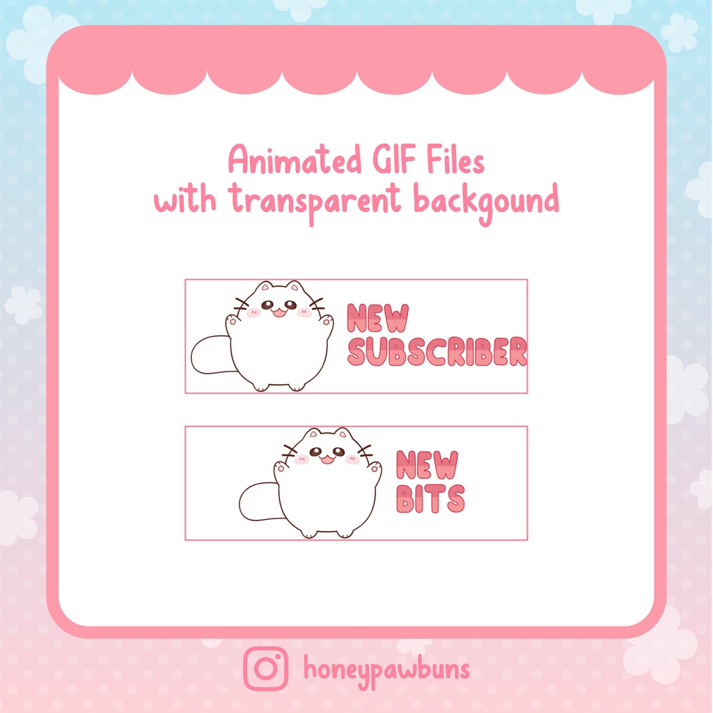 White Cat Twitch Alerts Set