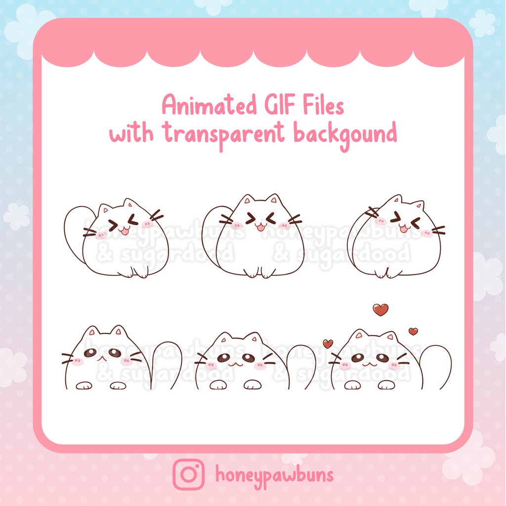 Twitch Alerts White Cat Set 2 and Single Alerts