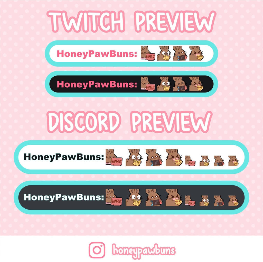Lazy Day Twitch Emote Set And Single Emotes, Brown Bunny