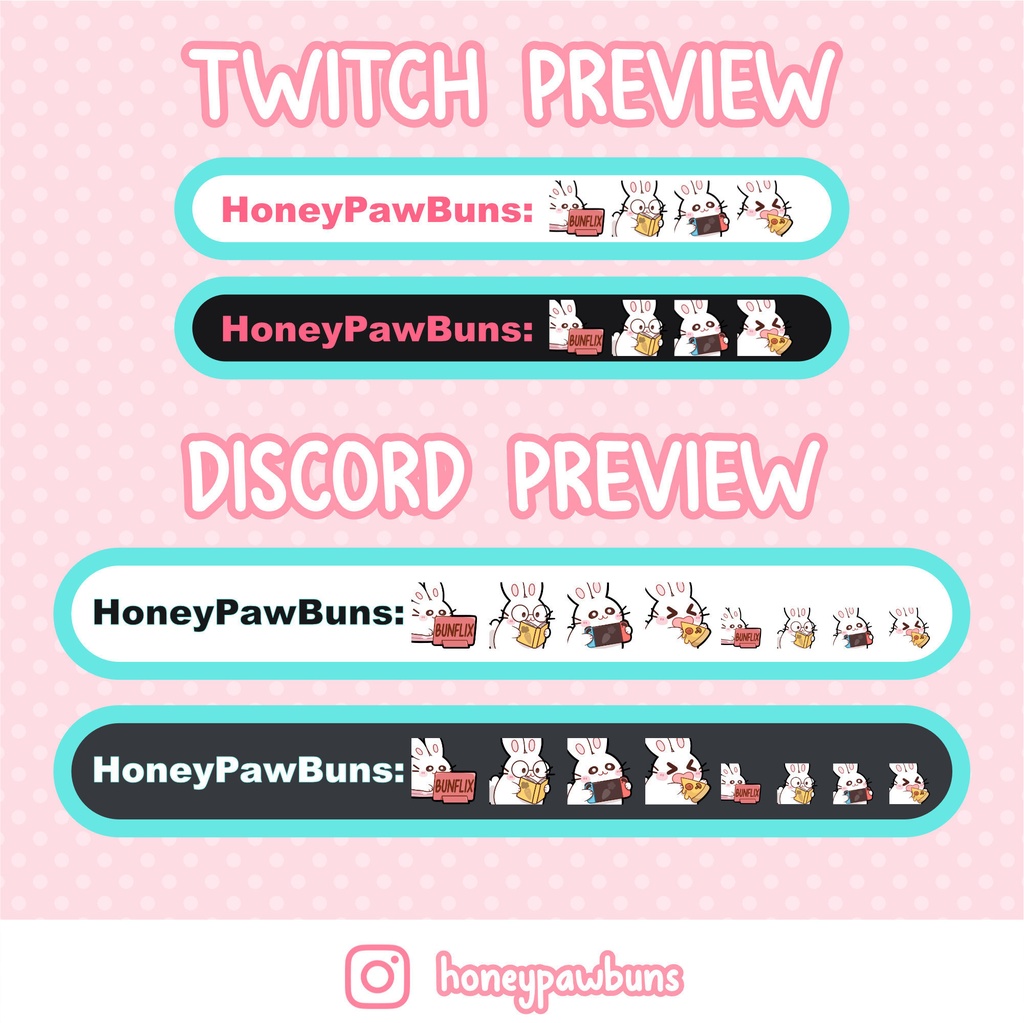 Lazy Day Twitch Emote Set And Single Emotes, White Bunny