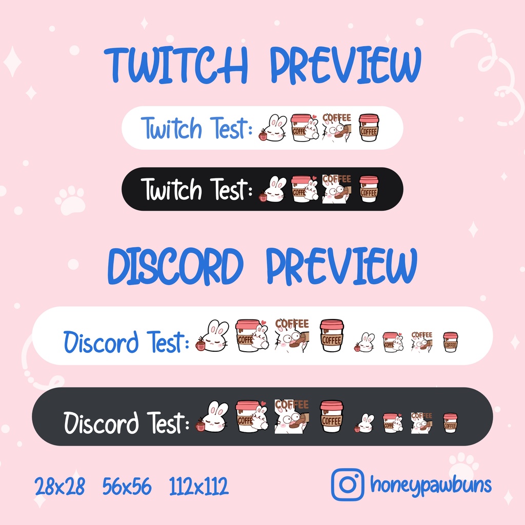 Bunny Twitch Emotes: Coffee Love