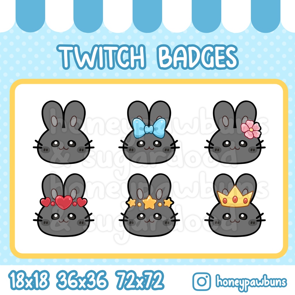 Black Bunny Twitch Badges