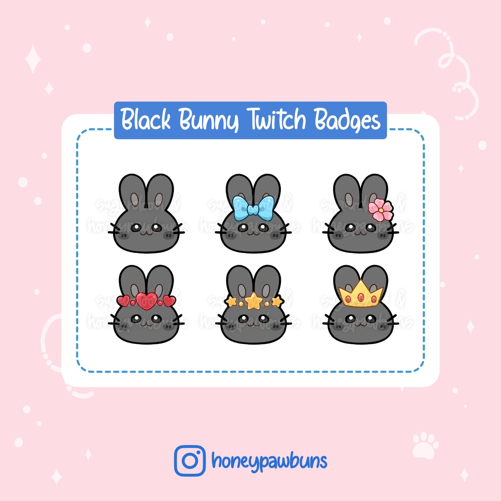 Black Bunny Twitch Badges