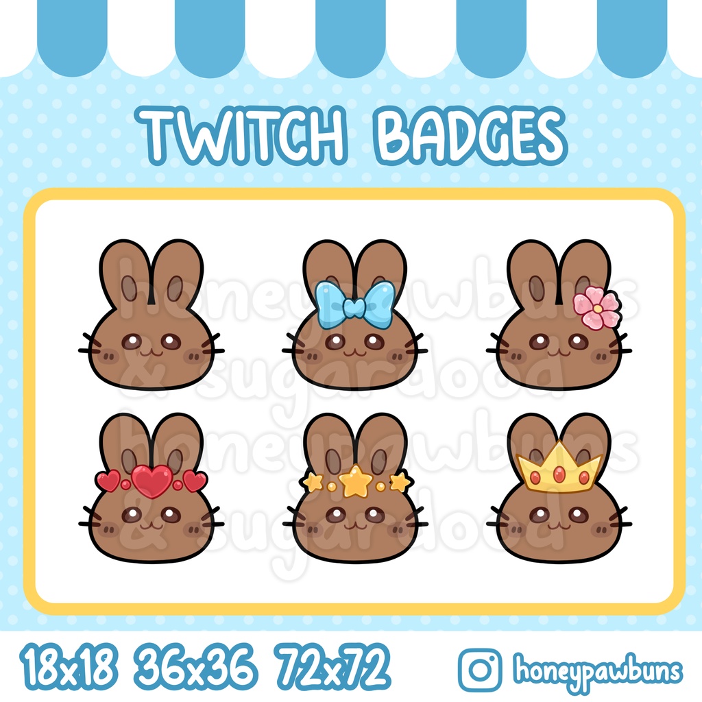 Brown Bunny Twitch Badges