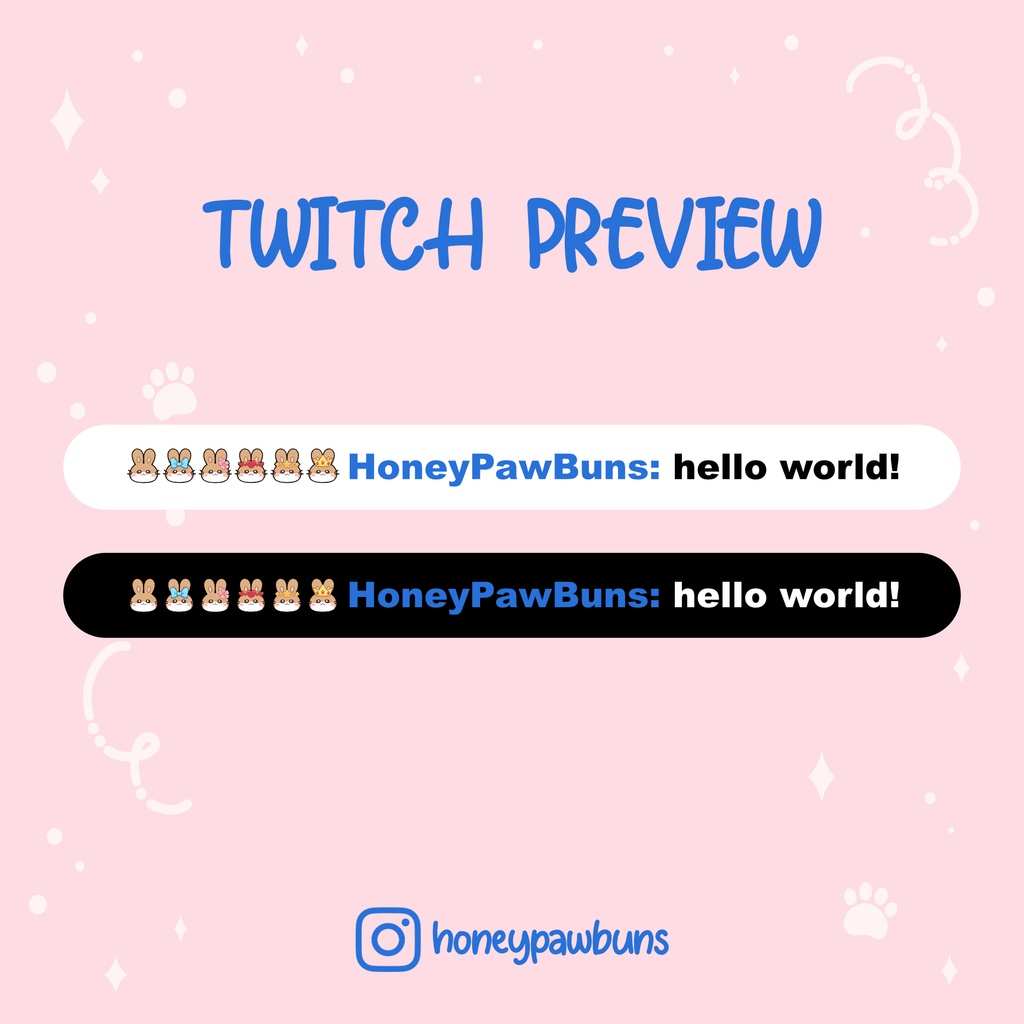 Brown White Bunny Twitch Badges