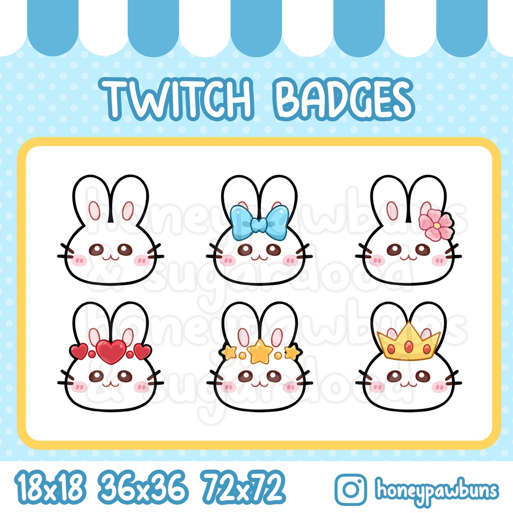 White Bunny Twitch Badges