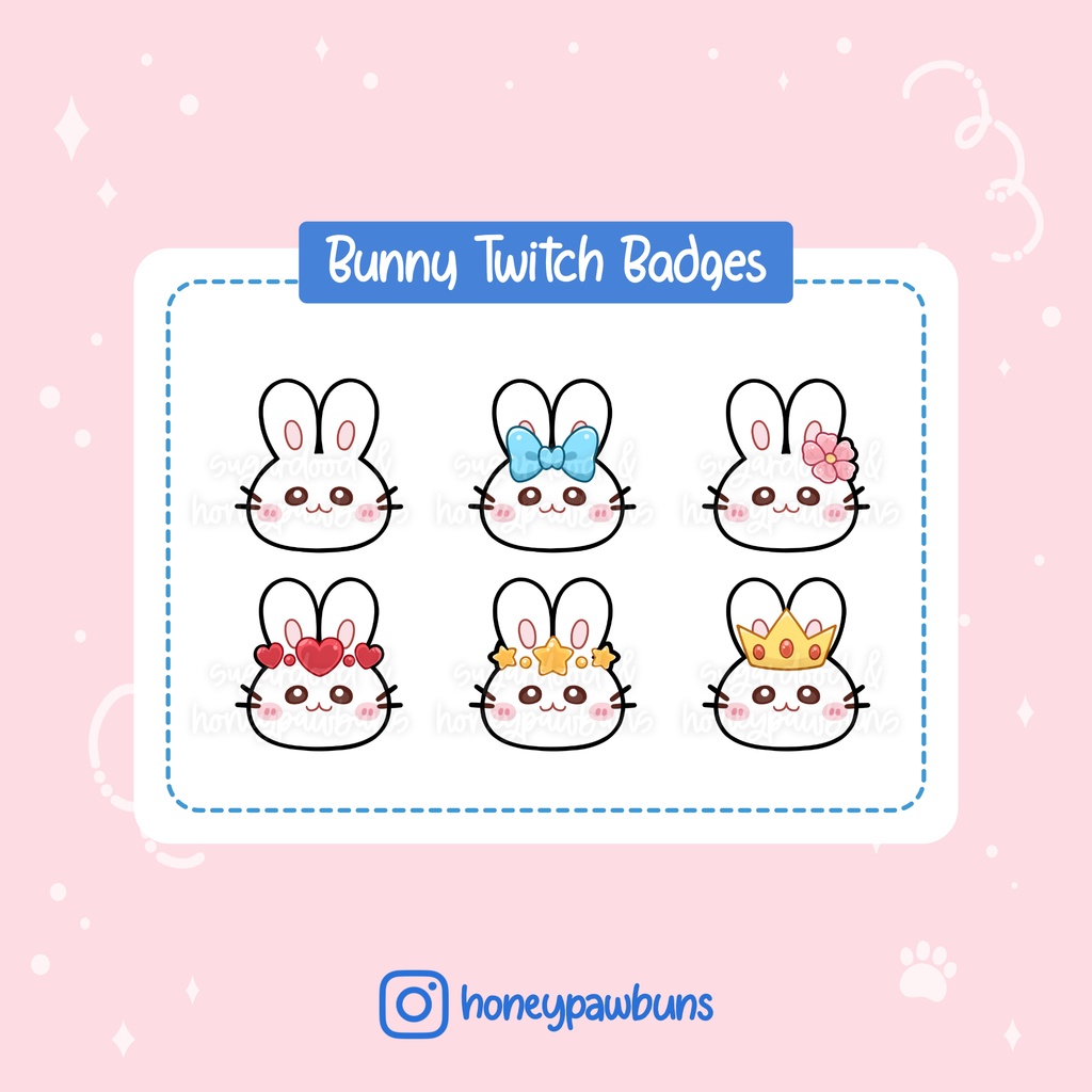 White Bunny Twitch Badges
