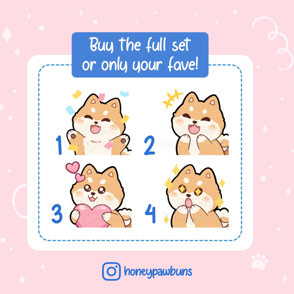 Shiba Inu Twitch Emotes: Hype, LOL, Love, POG