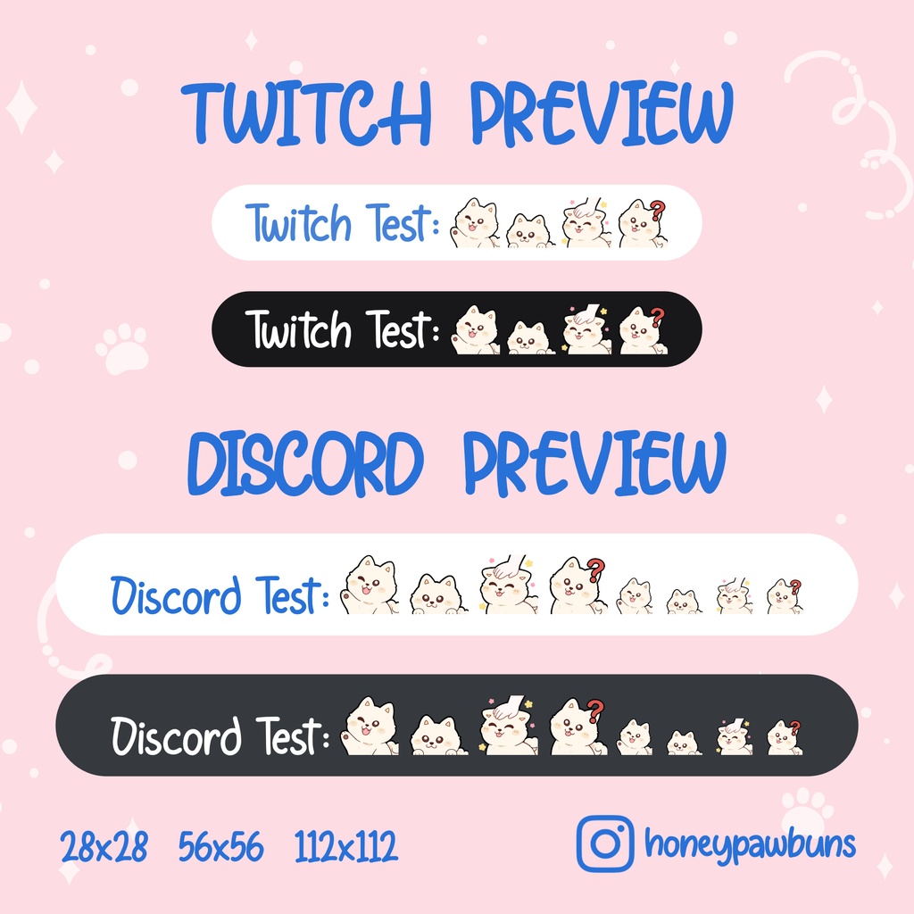 White Dog Twitch Emotes: Wave, Lurk, Head Pat, Confused