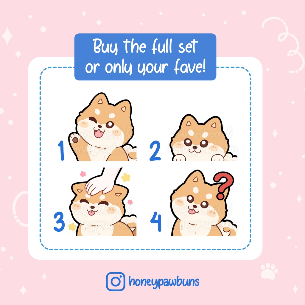 Shiba Inu Twitch Emotes: Wave, Lurk, Head Pat, Confused