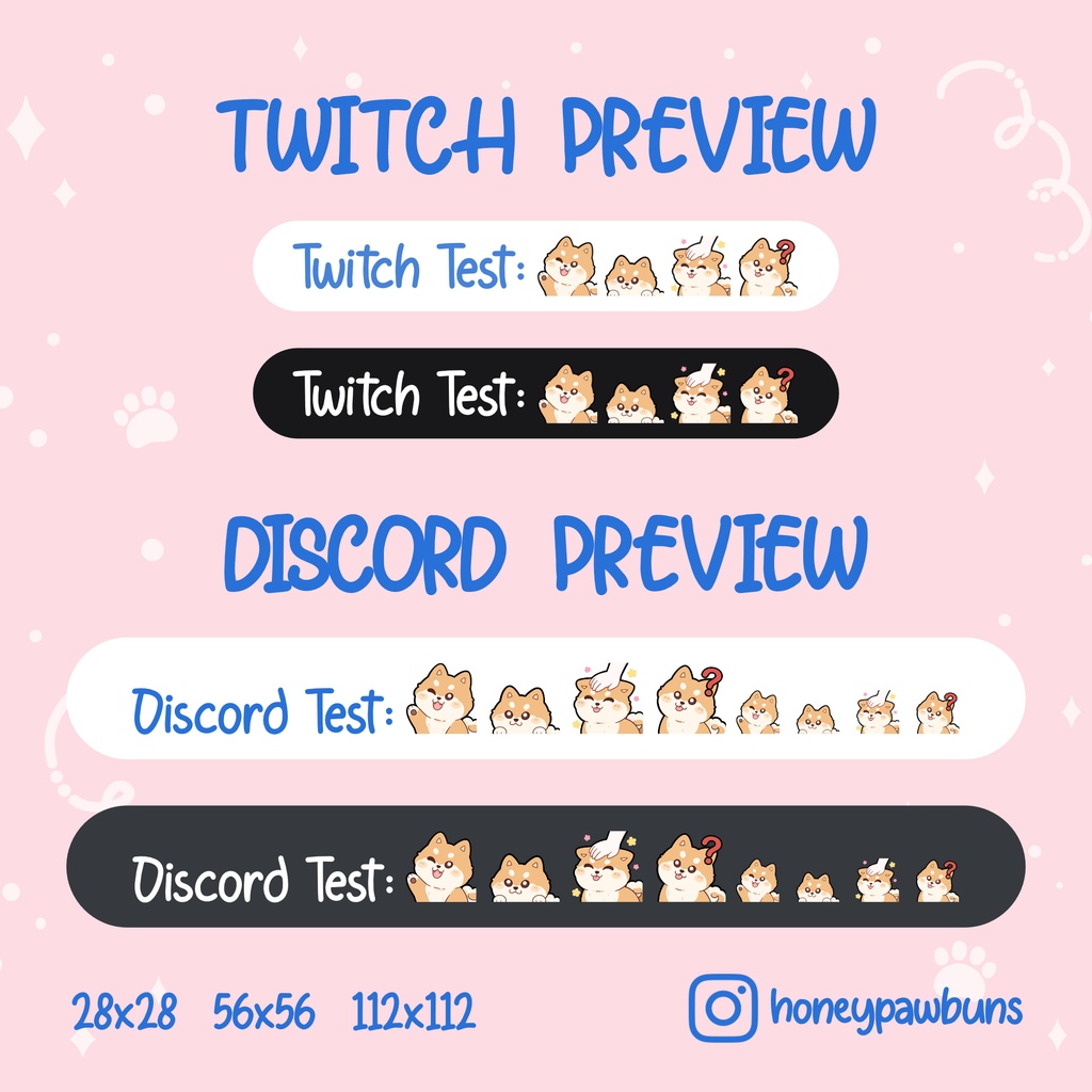 Shiba Inu Twitch Emotes: Wave, Lurk, Head Pat, Confused