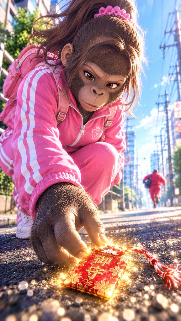 🩷🦍 桃ちゃん|御利益スマホ壁紙 3枚セット