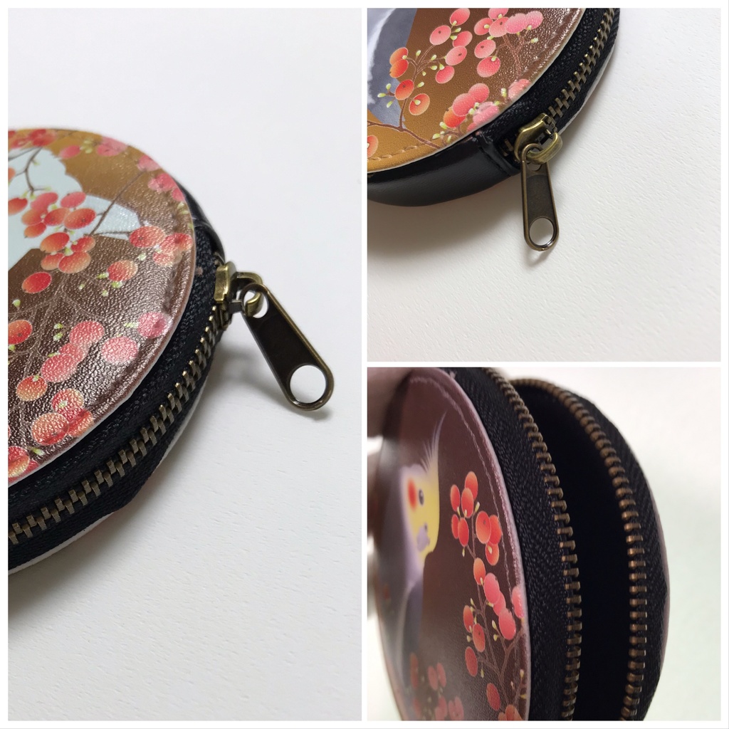 オカメインコ レザーコインケース<秋南天>