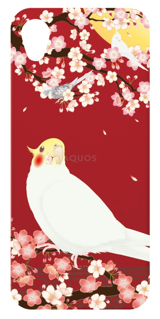 【ぽぷり様オーダー品】オカメインコ クリアケース／AQUOS sense2 SH-M08【花桜】