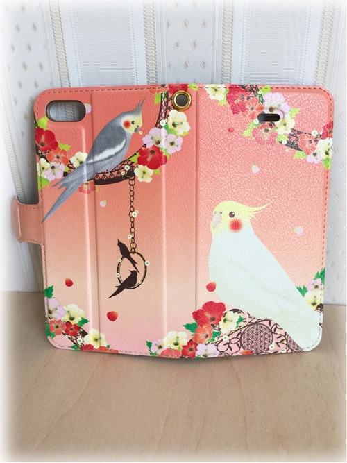 【送料無料/値下げしました】オカメインコ 手帳型iPhoneケース