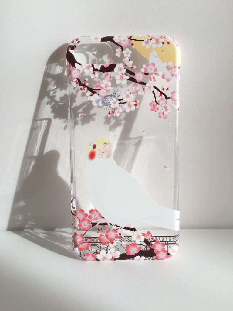 【iPhone7 / 8】オカメインコ クリアケース【花桜】
