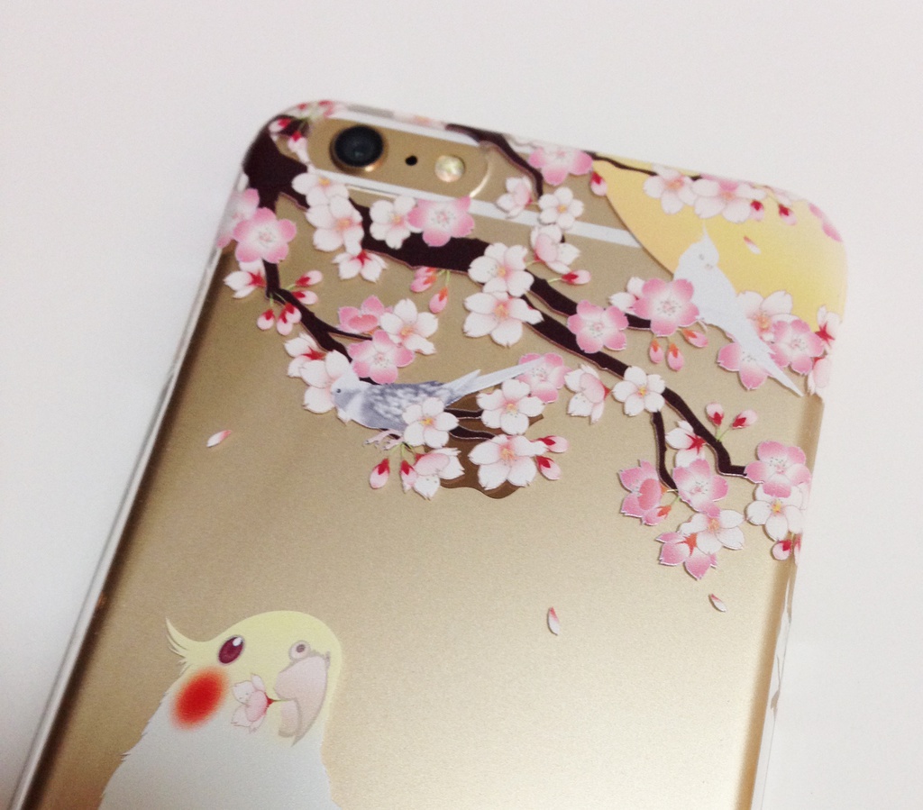 【iPhone7 / 8】オカメインコ クリアケース【花桜】
