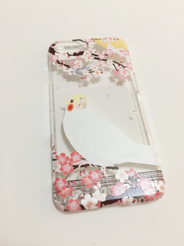 【iPhone7 / 8】オカメインコ クリアケース【花桜】