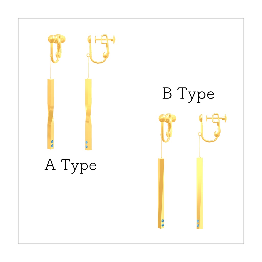 【VRChat想定】イヤリング スティック