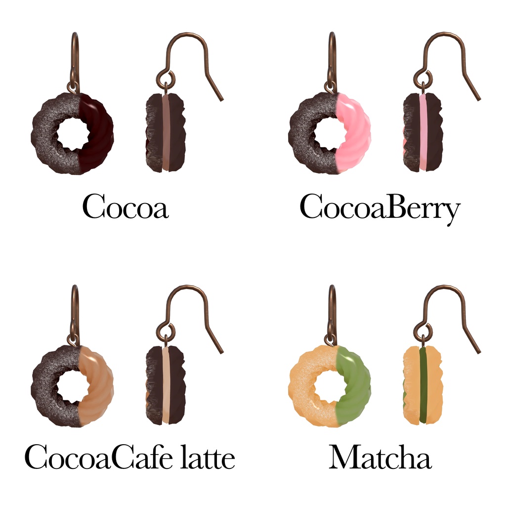 【VRChat想定】ドーナツピアス タイプA_リニューアル