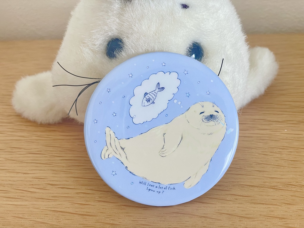アザラシヨダレ赤ちゃん缶バッジ(76㎜)
